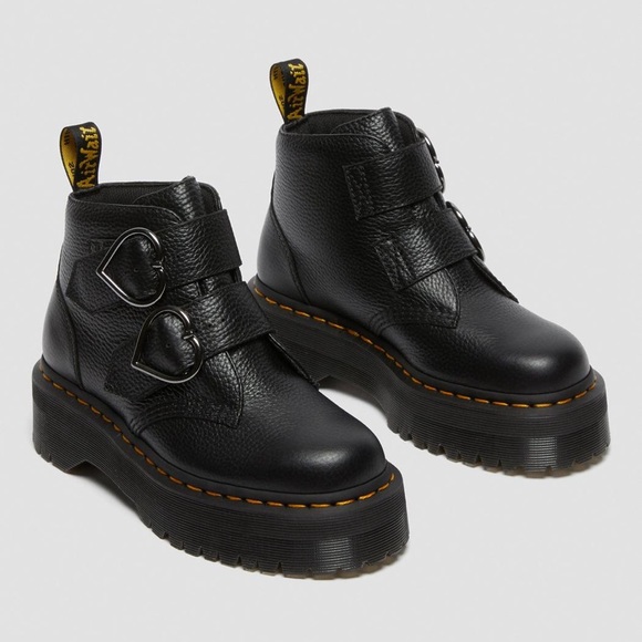 Dr Martens Devon Heart Leather Platform Boots - Picture 4 of 9